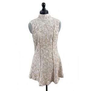 Boho Free People Sleeveless Dress with lace overlay with raised pattern